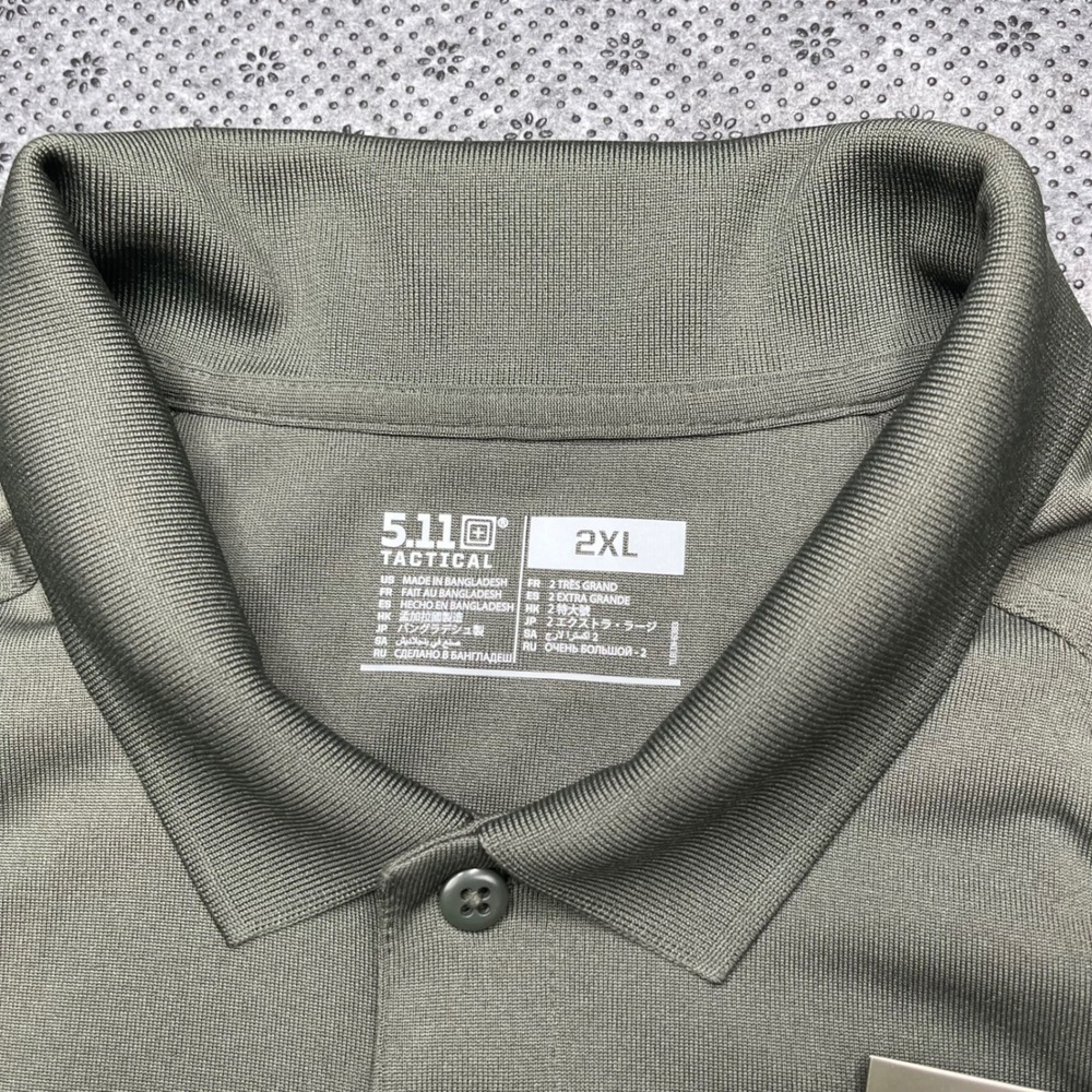 5.11 Tactical Performance Polo Mens 2XL TDU Green Enduro-Flex Snag‎ Resistant - Picture 5 of 9